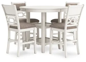 Erinberg - Antique White - Dining Room Counter Table Set (Set of 5)