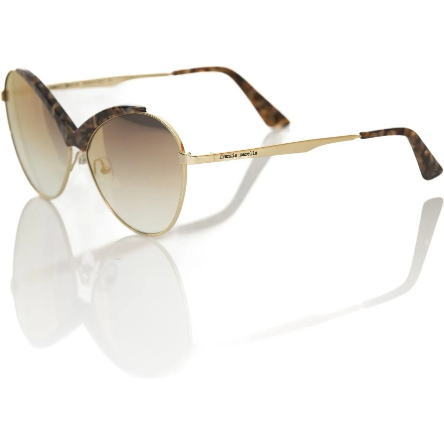 Frankie Morello Beige Metallic Women Sunglass