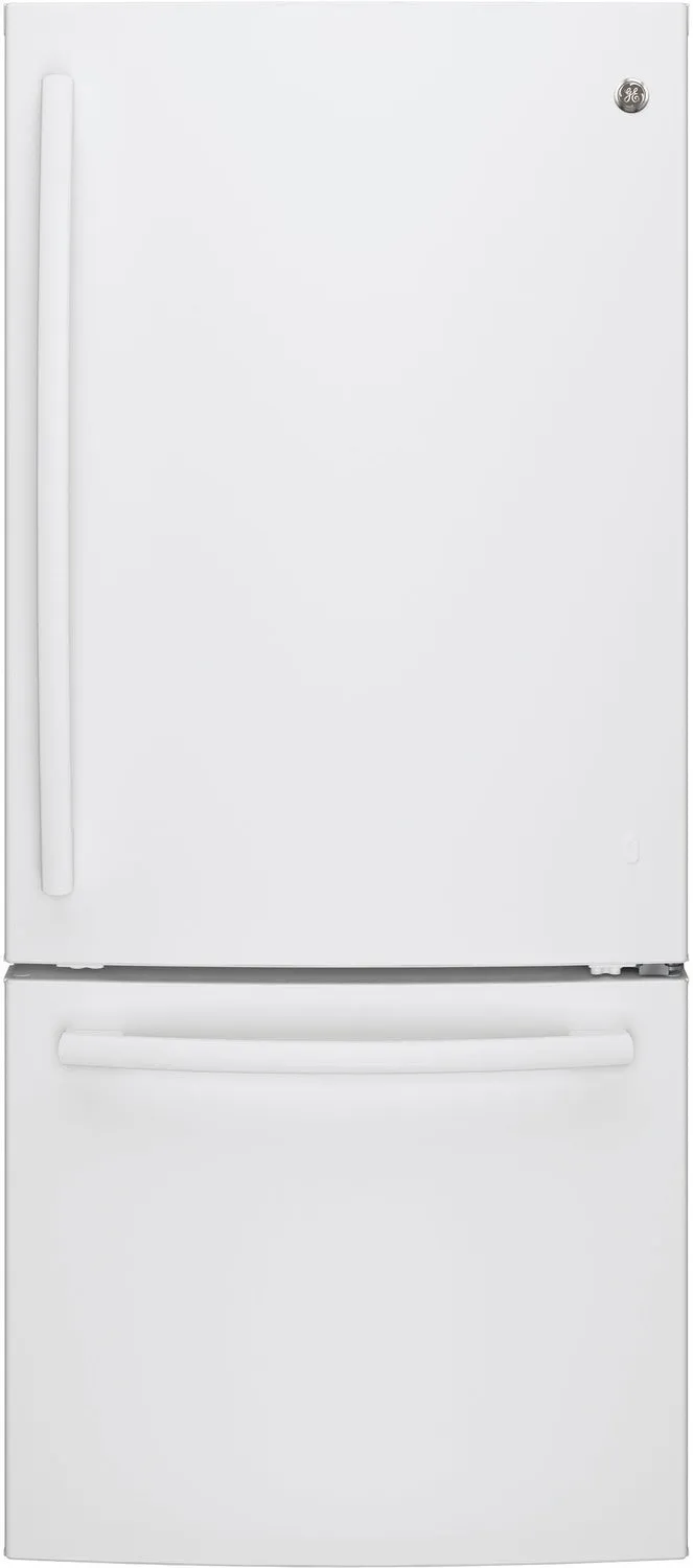 GE White BOTTOM-FREEZER REFRIGERATOR (20.9 CU. FT.) - GBE21AGKWW