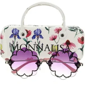 Girls Purple Floral Sunglasses