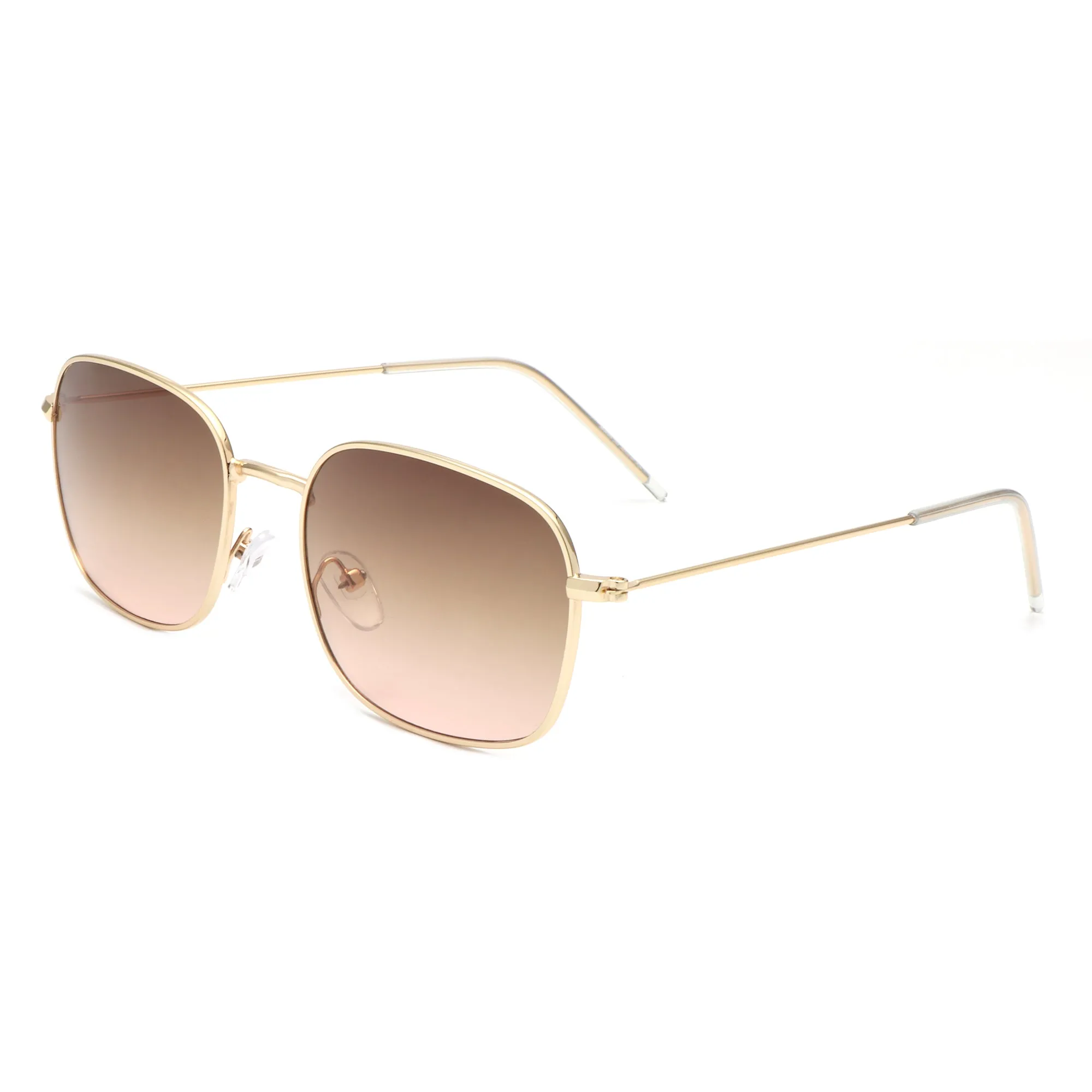 Gleam - Square Flat Top Tinted Retro Fashion Sunglasses