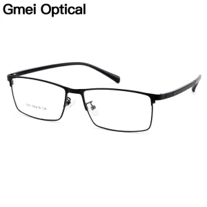 Gmei Men's Eyeglasses Semi Rim Titanium Alloy Square Y7011