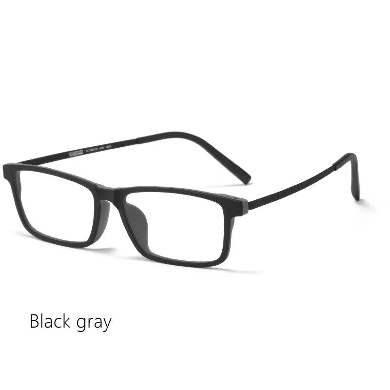 Gmei Men's Full Rim Square Titanium Tr 90 Eyeglasses 8836X