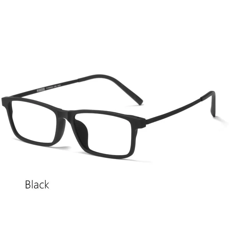 Gmei Men's Full Rim Square Titanium Tr 90 Eyeglasses 8836X