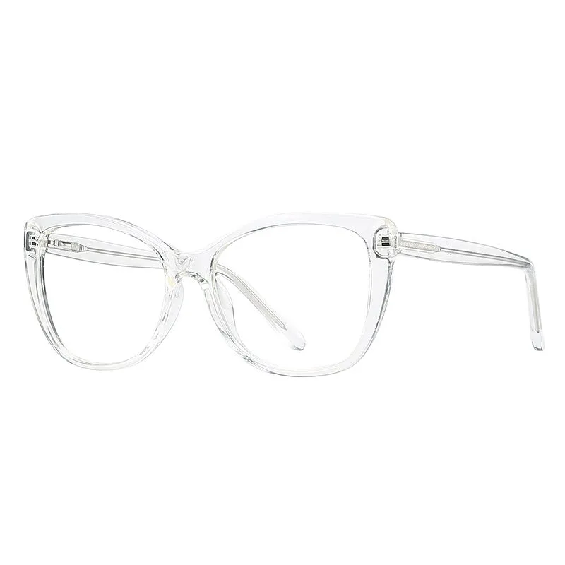 Gmei Women's Eyeglasses Cat Eye Acrylic Tr90 Cp Frame 2005