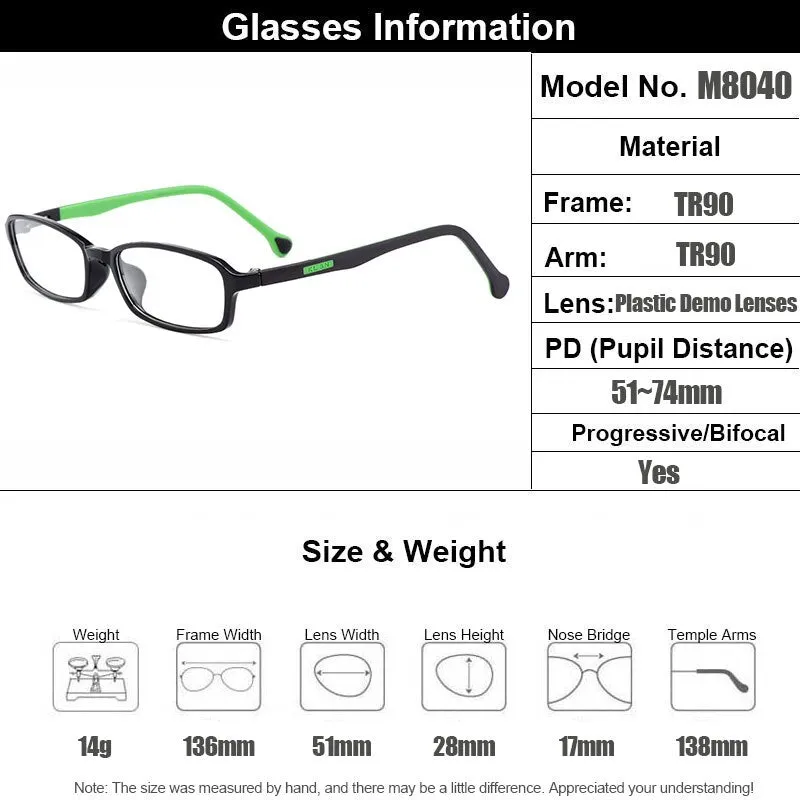 Gmei Women's Eyeglasses Ultralight Flexible Tr90 Small Face M8040