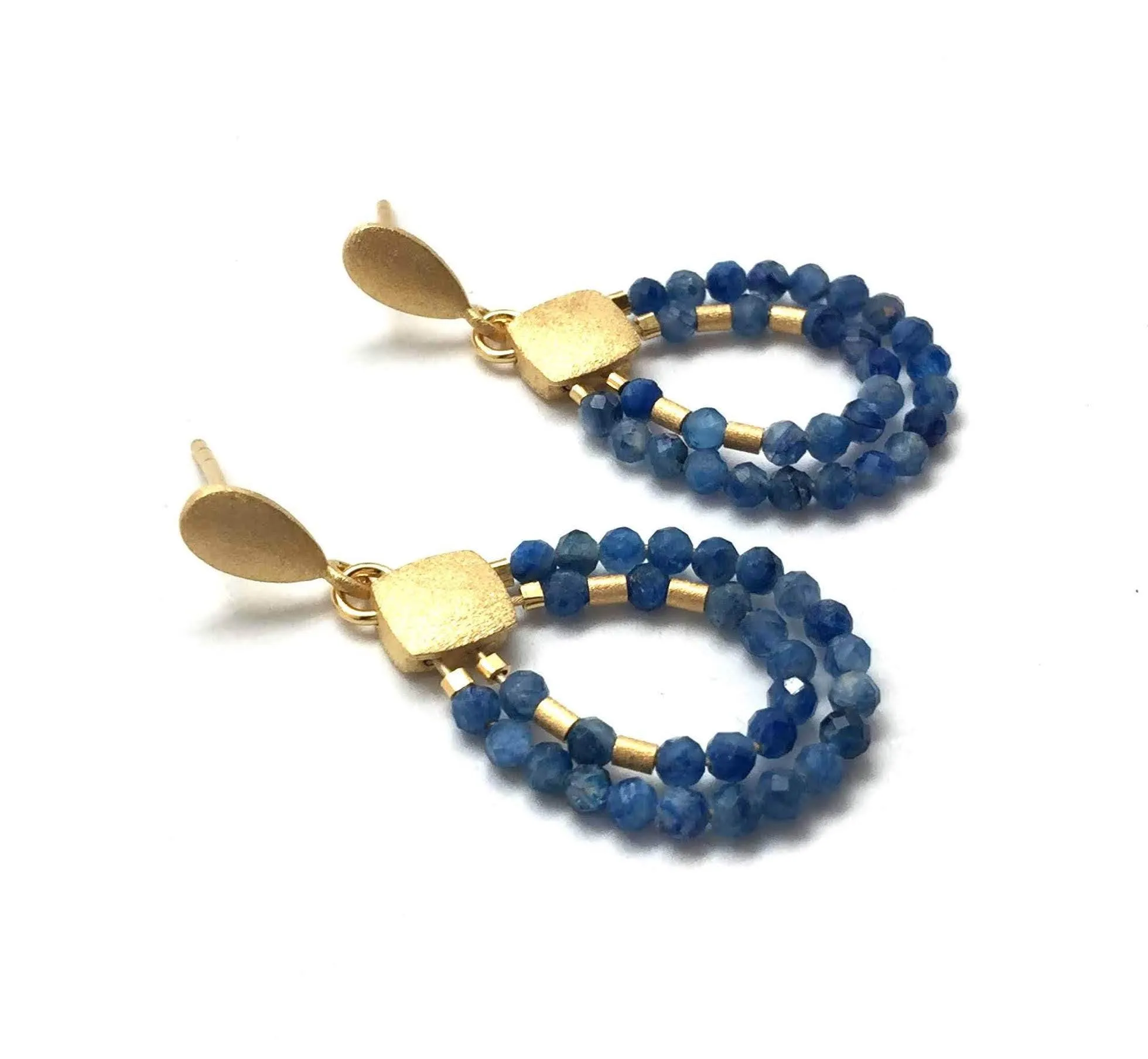 Gold and Kyanite Beaded Drops