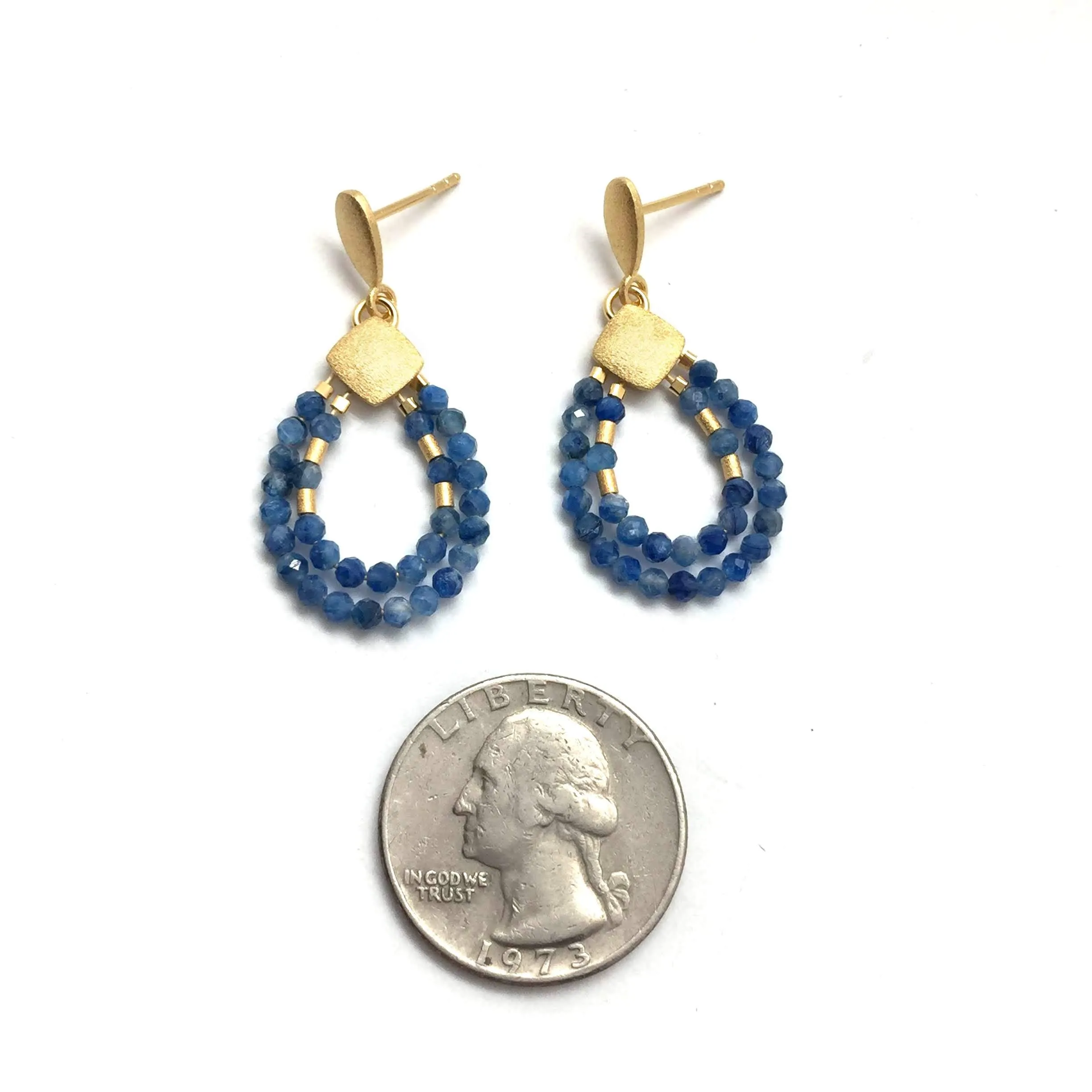 Gold and Kyanite Beaded Drops