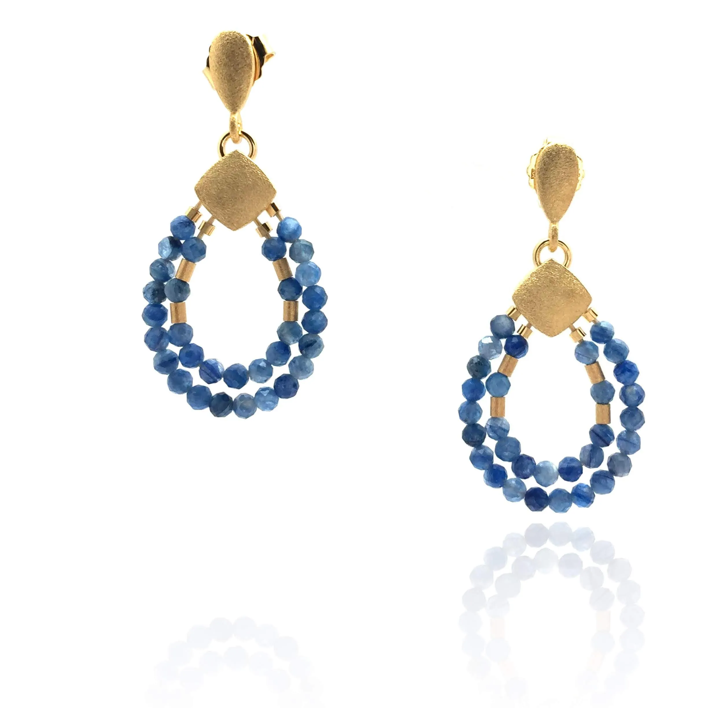 Gold and Kyanite Beaded Drops