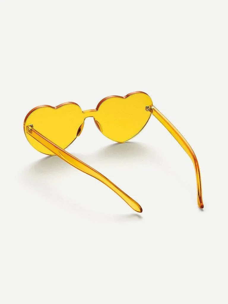 Heart Shaped Lens Rimless Sunglasses