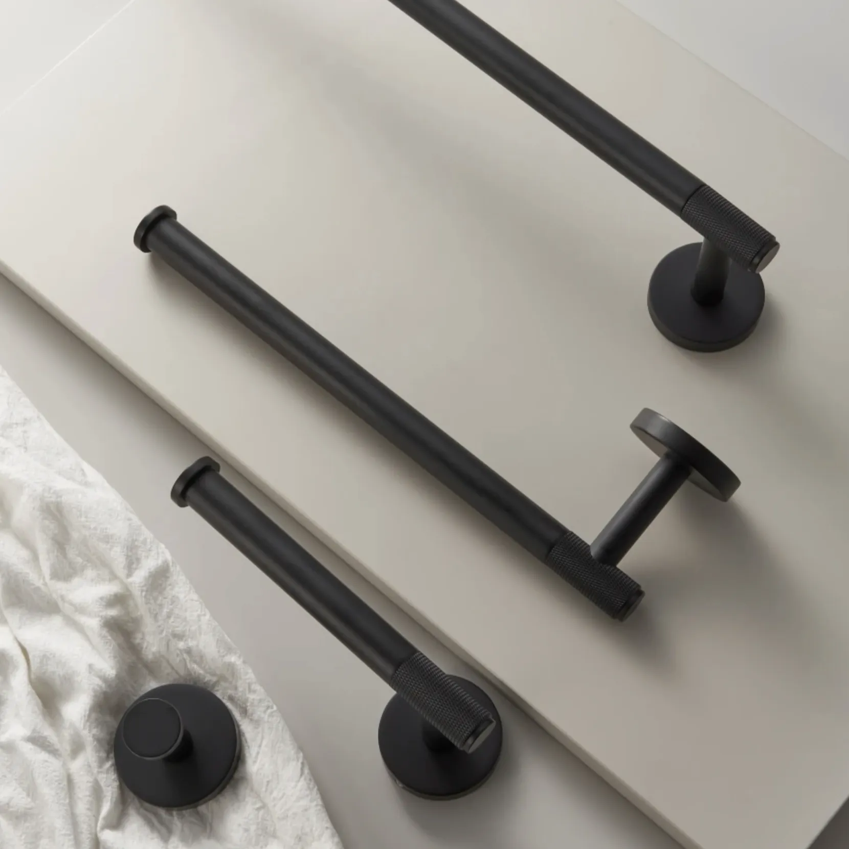 High-Quality Solid Brass Bathroom Accessories - Matte Black