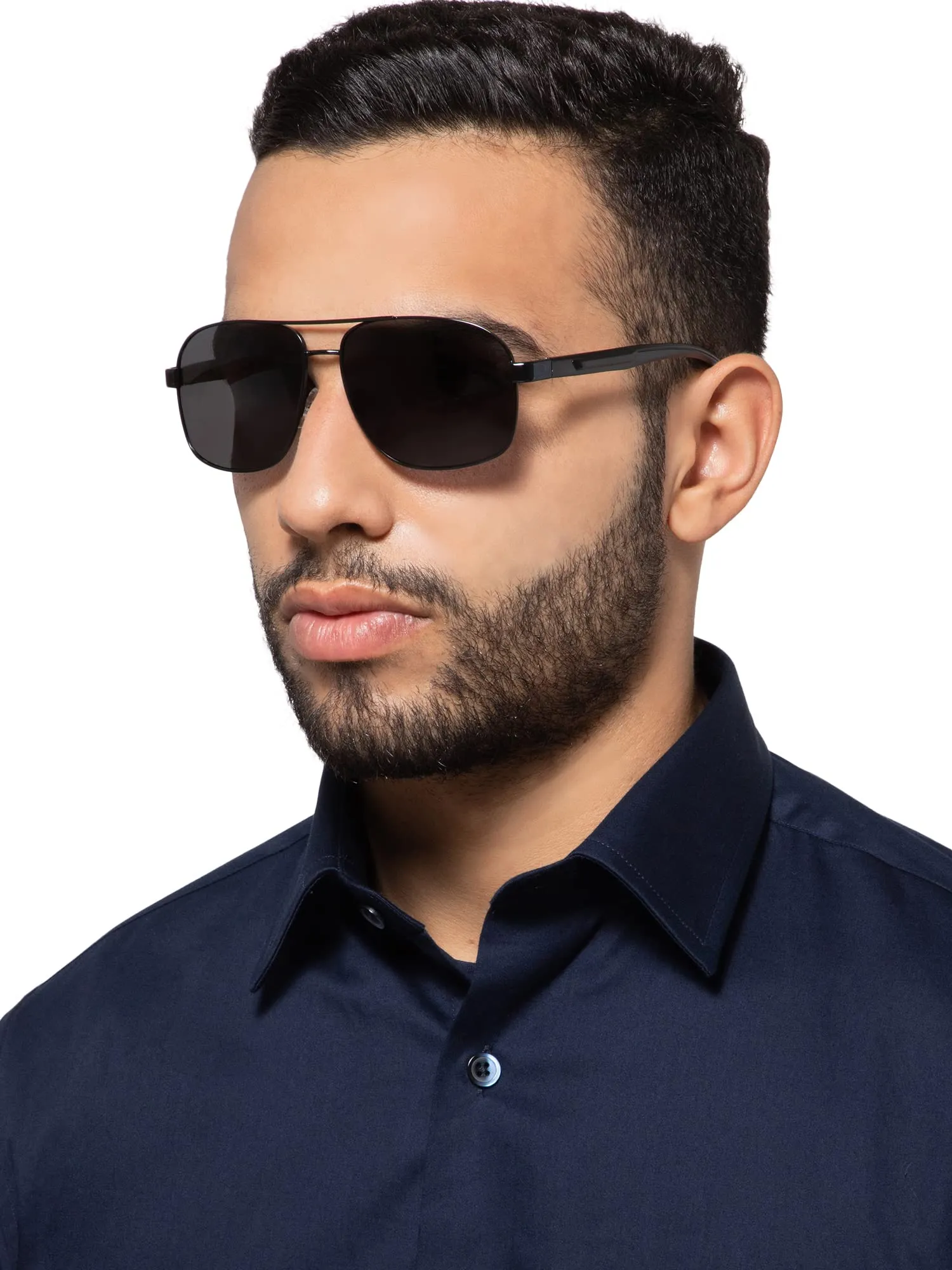 Intellilens | Branded Latest and Stylish Sunglasses | Polarized and 100% UV Protected | Light Weight, Durable, Premium Looks |Women | Black Lenses | Aviator | Medium