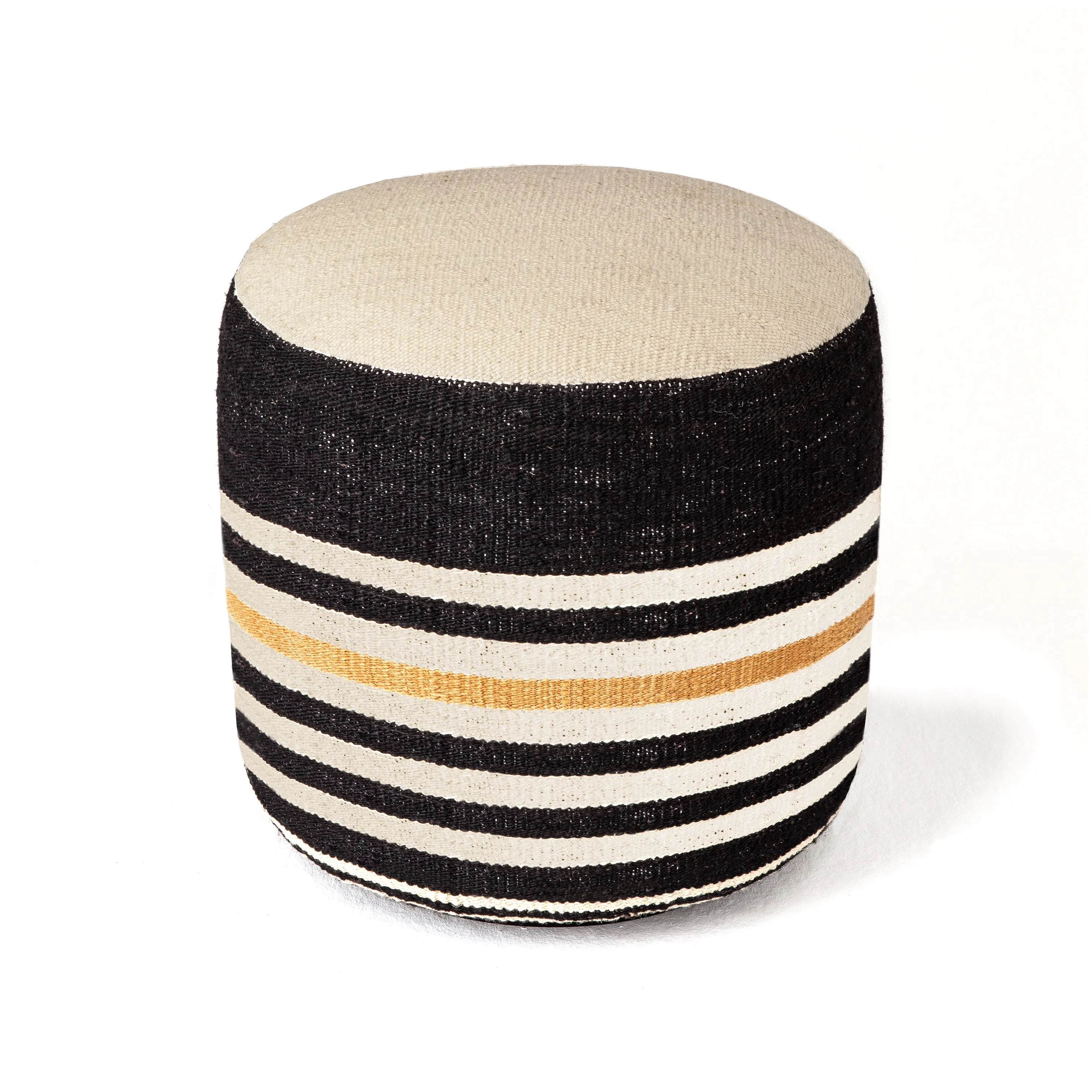 Kilim Black Pouf