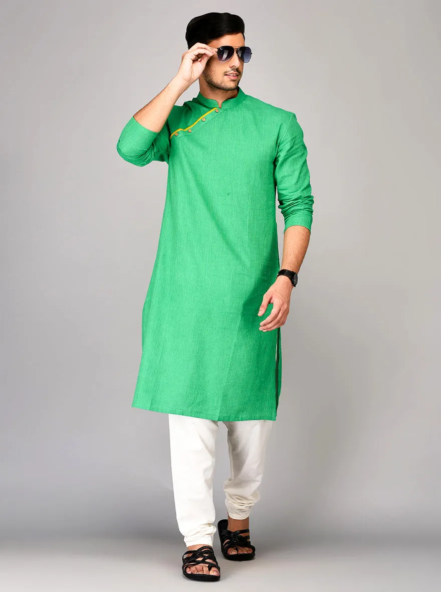 Light Green Self Textured Kurta | Azania