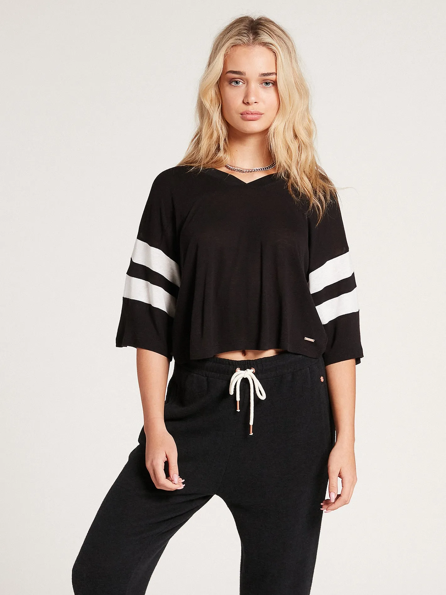 Lived In Lounge Cropped Short Sleeve Tee - Black