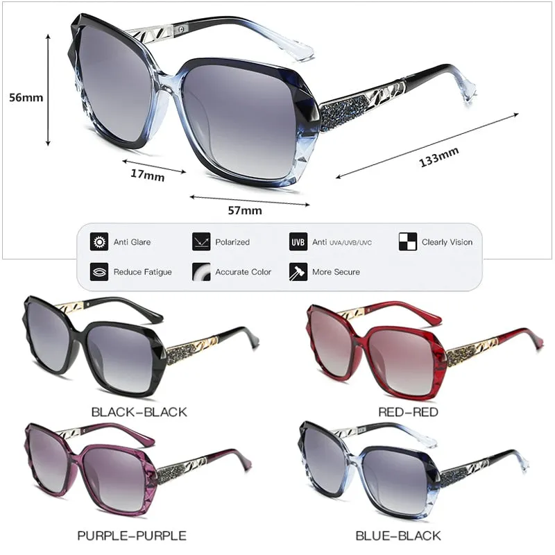 Luxury Brand Ladies Polarized Sunglasses Women Oversized Prismatic Eyewear Ac404