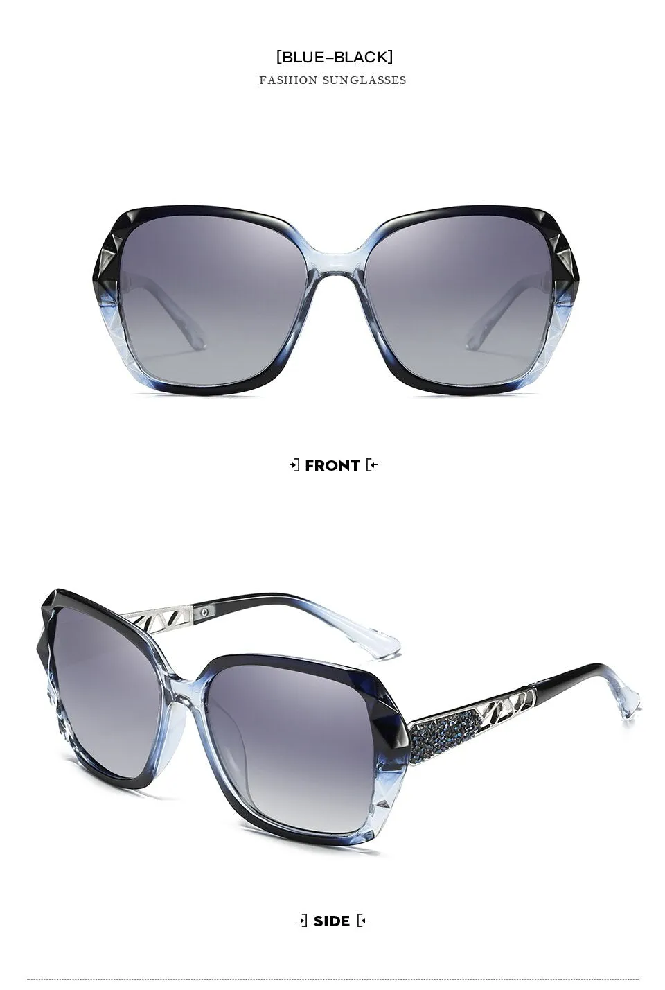 Luxury Brand Ladies Polarized Sunglasses Women Oversized Prismatic Eyewear Ac404