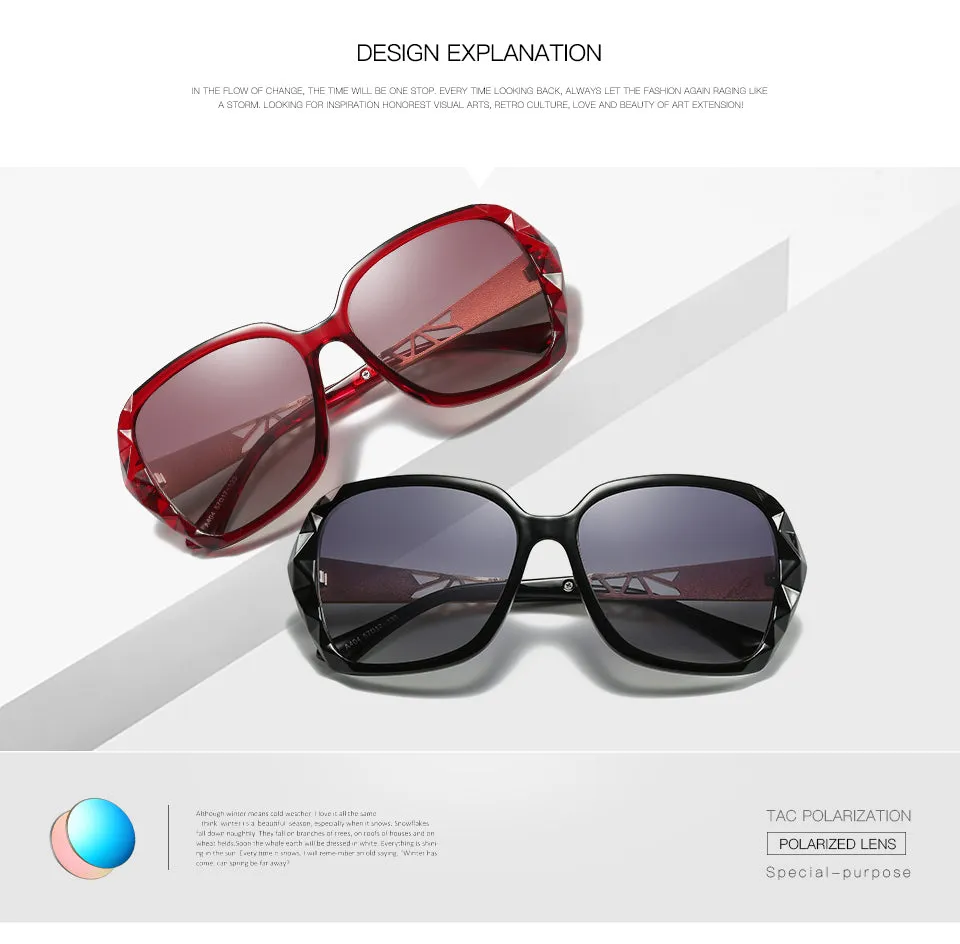 Luxury Brand Ladies Polarized Sunglasses Women Oversized Prismatic Eyewear Ac404