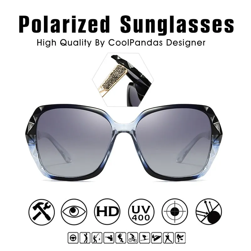 Luxury Brand Ladies Polarized Sunglasses Women Oversized Prismatic Eyewear Ac404