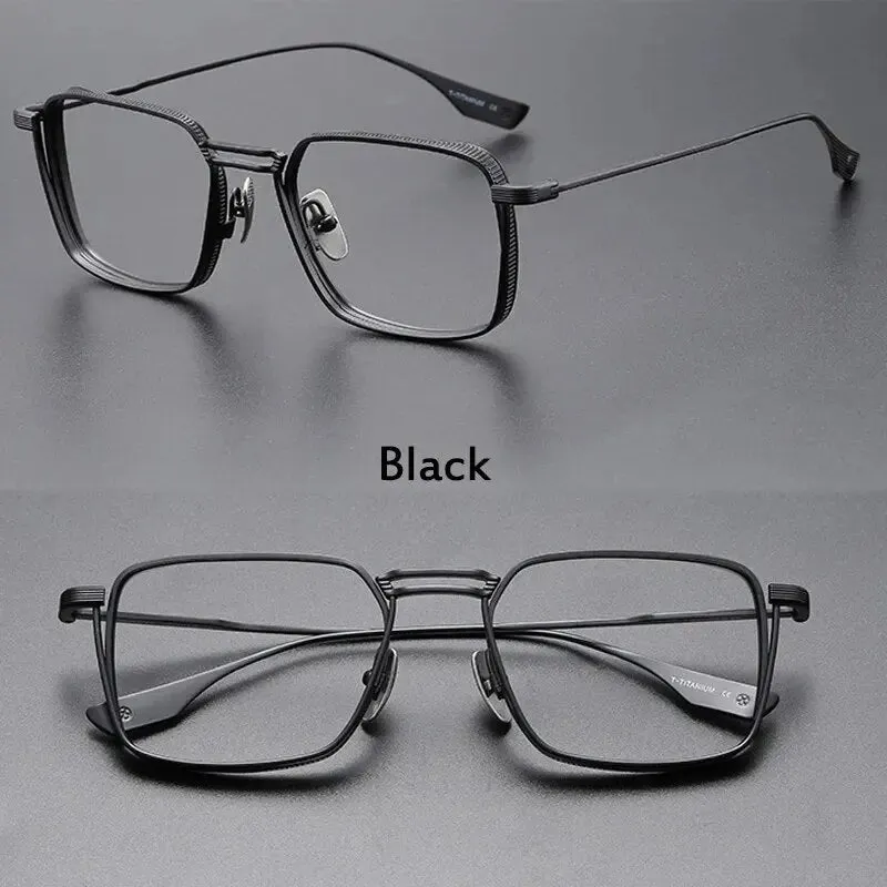 Luxury Titanium Photochromic Multifocal Anti-Blue Light Progressive Reading Glasses