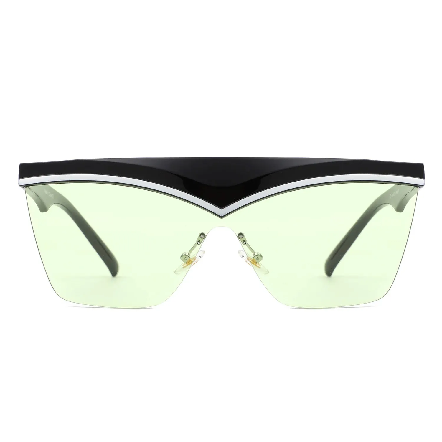 Lythia - Semi-Rimless Fashion Flat Top Sunglasses