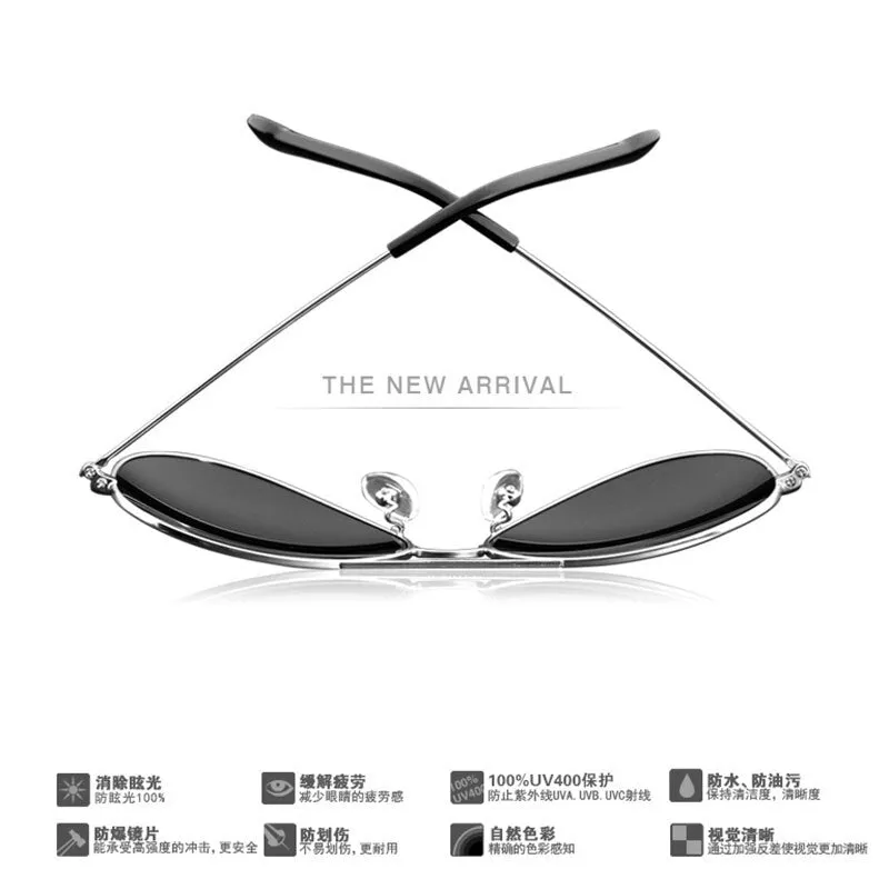 Men's Sunglasses Double Bridges Anti-Reflective Pilot Alloy 3026