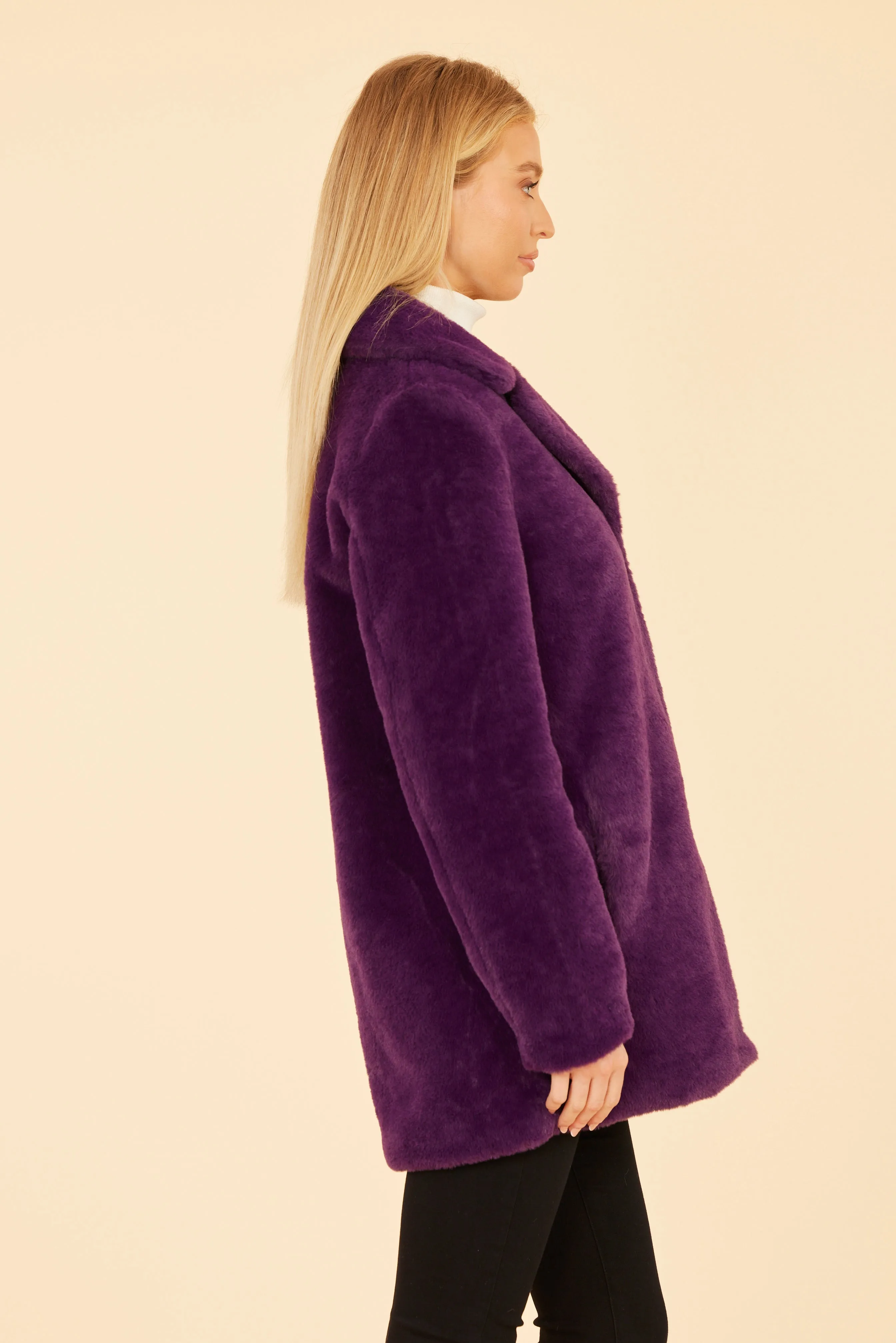 Mid-Length Faux Fur Coat