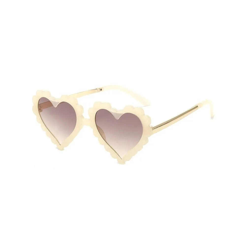 Millie Heart Sunglasses Cream