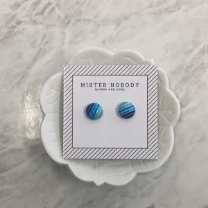 'MISTER NOBODY' Earring - Blue Stripes