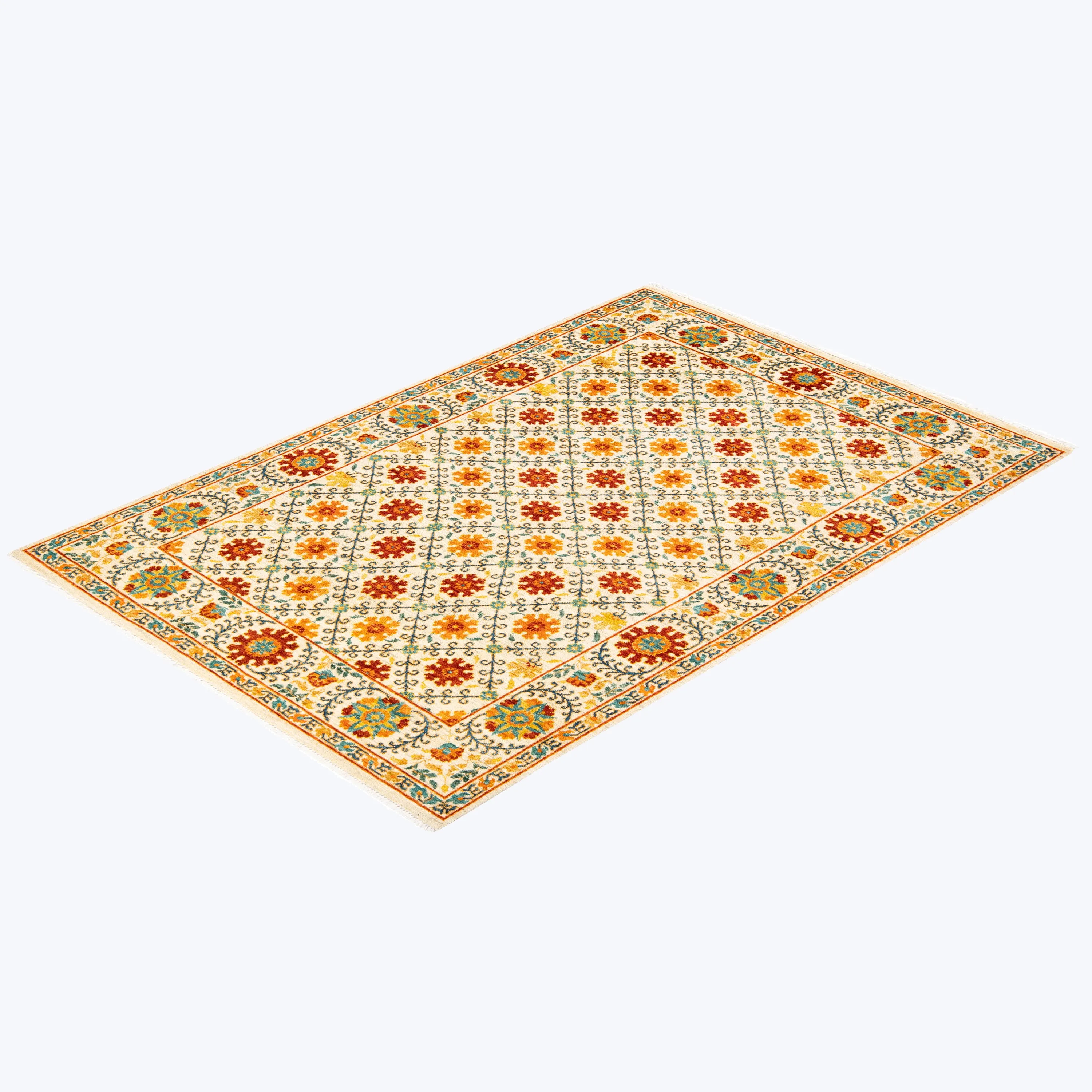 Multicolored Traditional Wool Rug - 5' 2" x 7' 7"