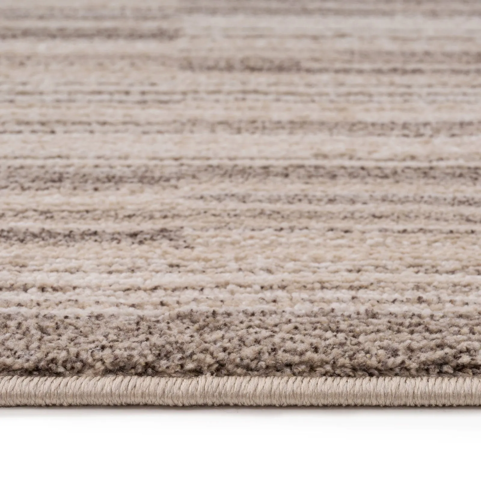 Neutral Beige Linear Living Room Rug - Elias