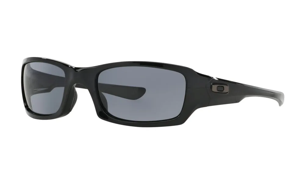 Oakley Standard Issue Mens Fives Squared Polished Black Frame - Gray Lens - Non Polarized Sunglasses