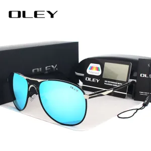 Oley Brand Men's Polarized Driving Sunglasses Women Pilot Blue Coating Y7611