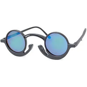 ORSON Black/Aqua Round Sunglasses