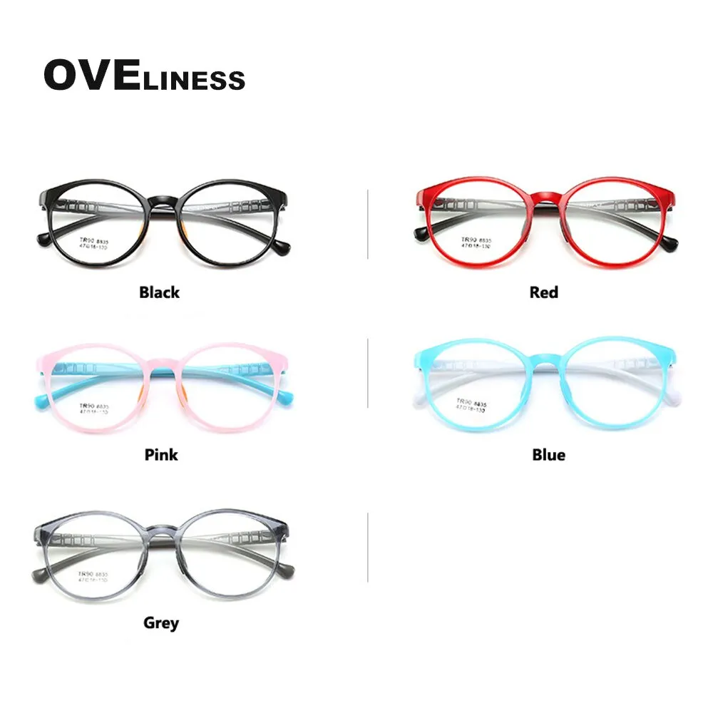 Oveliness Children's Unisex Full Rim Round Tr90 Titanium Eyeglasses 8835