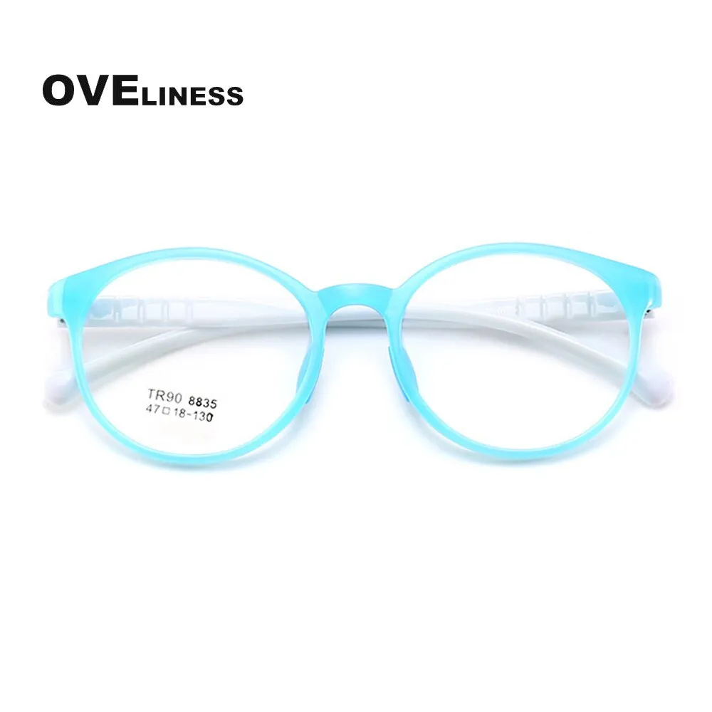 Oveliness Children's Unisex Full Rim Round Tr90 Titanium Eyeglasses 8835