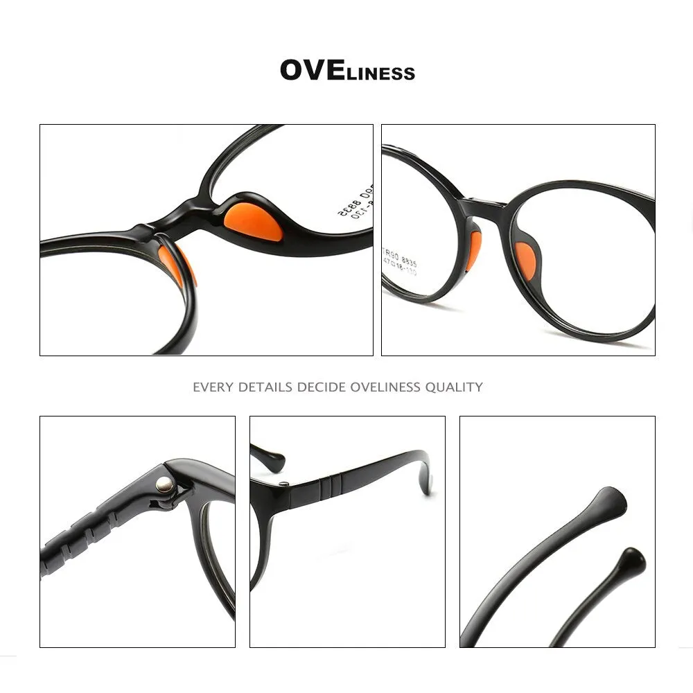 Oveliness Children's Unisex Full Rim Round Tr90 Titanium Eyeglasses 8835