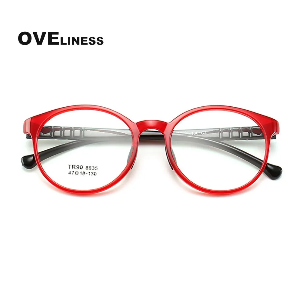 Oveliness Children's Unisex Full Rim Round Tr90 Titanium Eyeglasses 8835