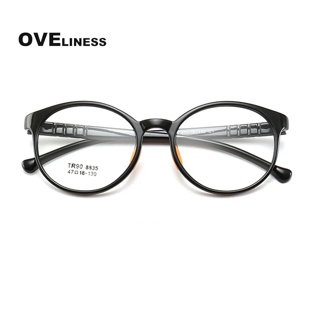 Oveliness Children's Unisex Full Rim Round Tr90 Titanium Eyeglasses 8835