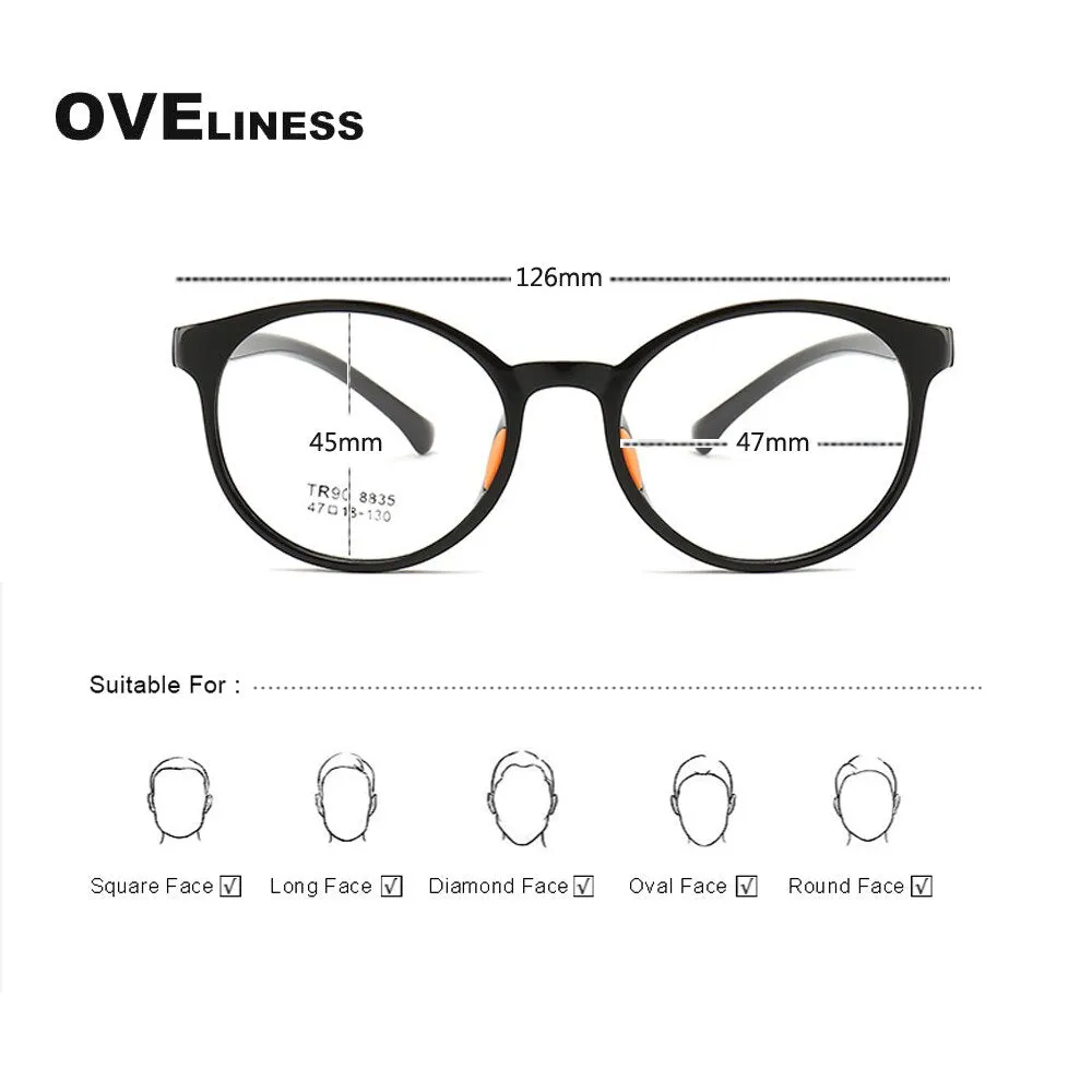 Oveliness Children's Unisex Full Rim Round Tr90 Titanium Eyeglasses 8835