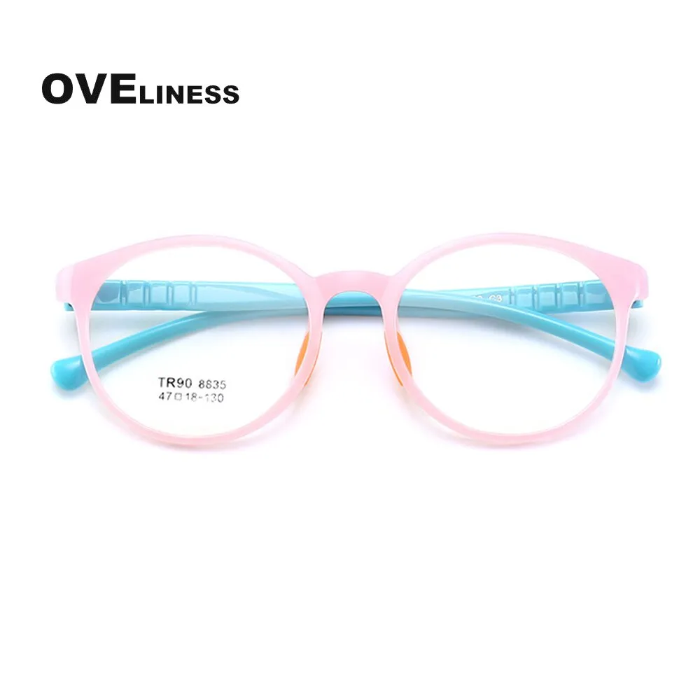 Oveliness Children's Unisex Full Rim Round Tr90 Titanium Eyeglasses 8835