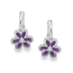 P399 Purple Flower Earring