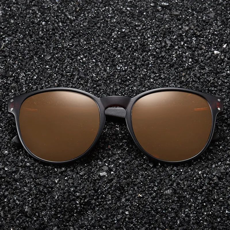 Polarized Sunglasses Men Women S5091 Brand  Wooden Sunglasses Women Round frame UV400