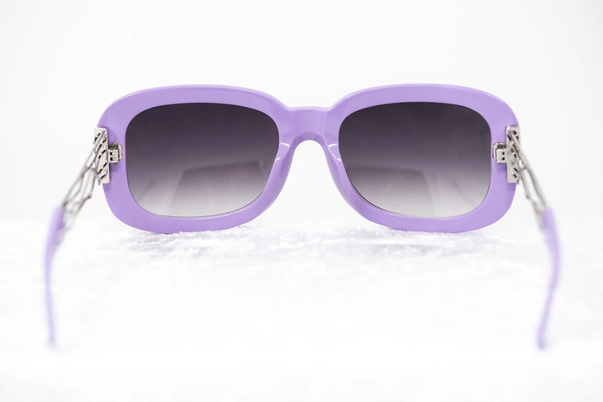 Prabal Gurung Sunglasses Rectangle Purple and Grey