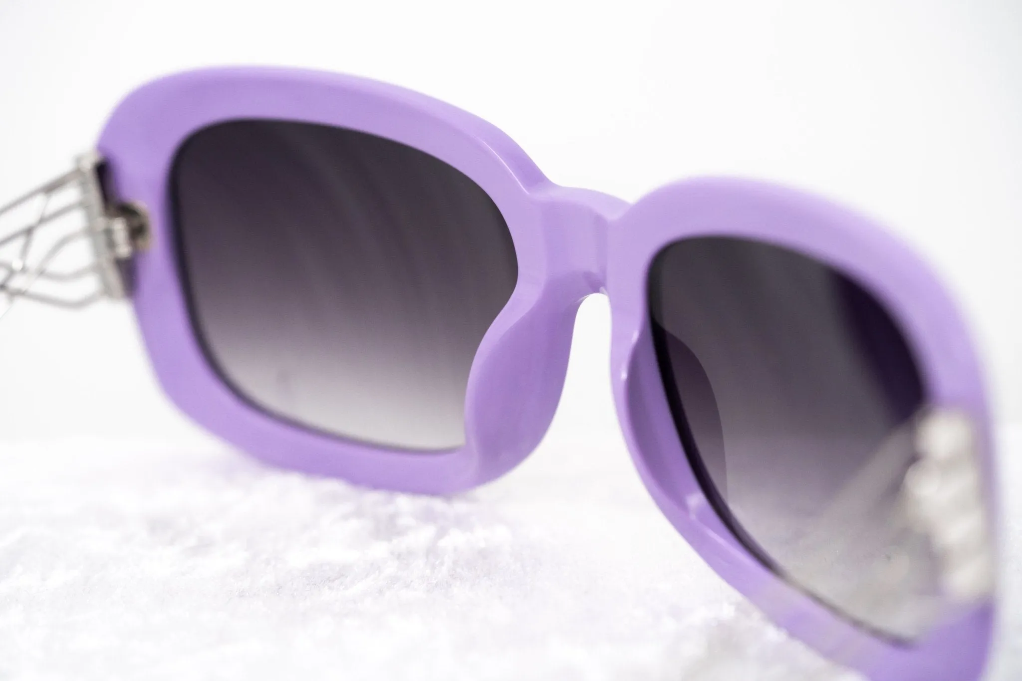 Prabal Gurung Sunglasses Rectangle Purple and Grey