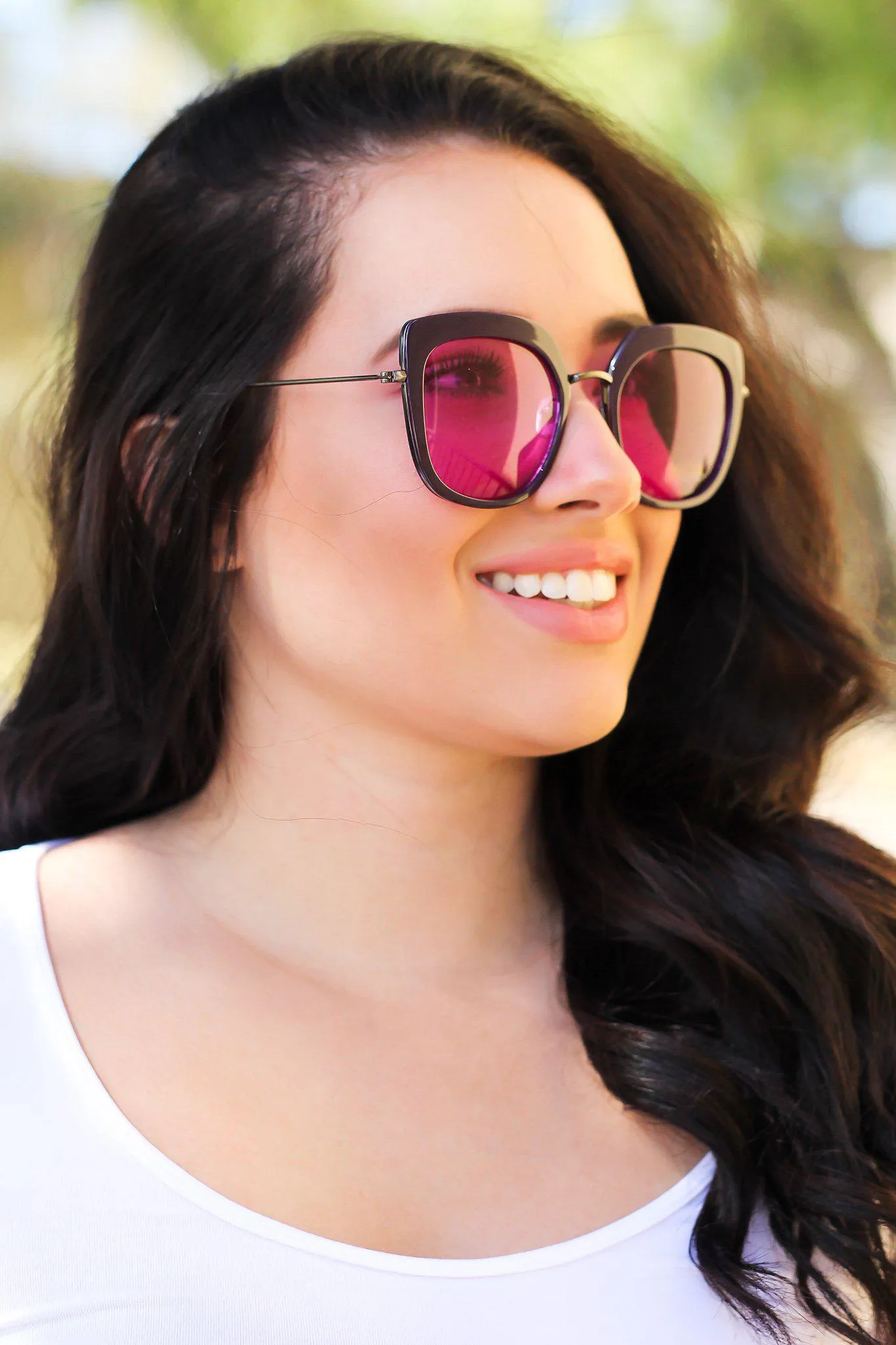 Purple Lens Retro Frame Sunglasses