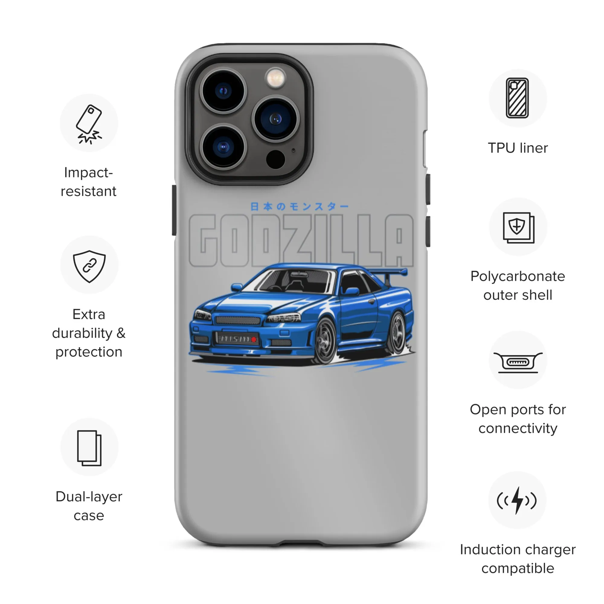 R34 Godzilla Premium Car Culture iPhone Case