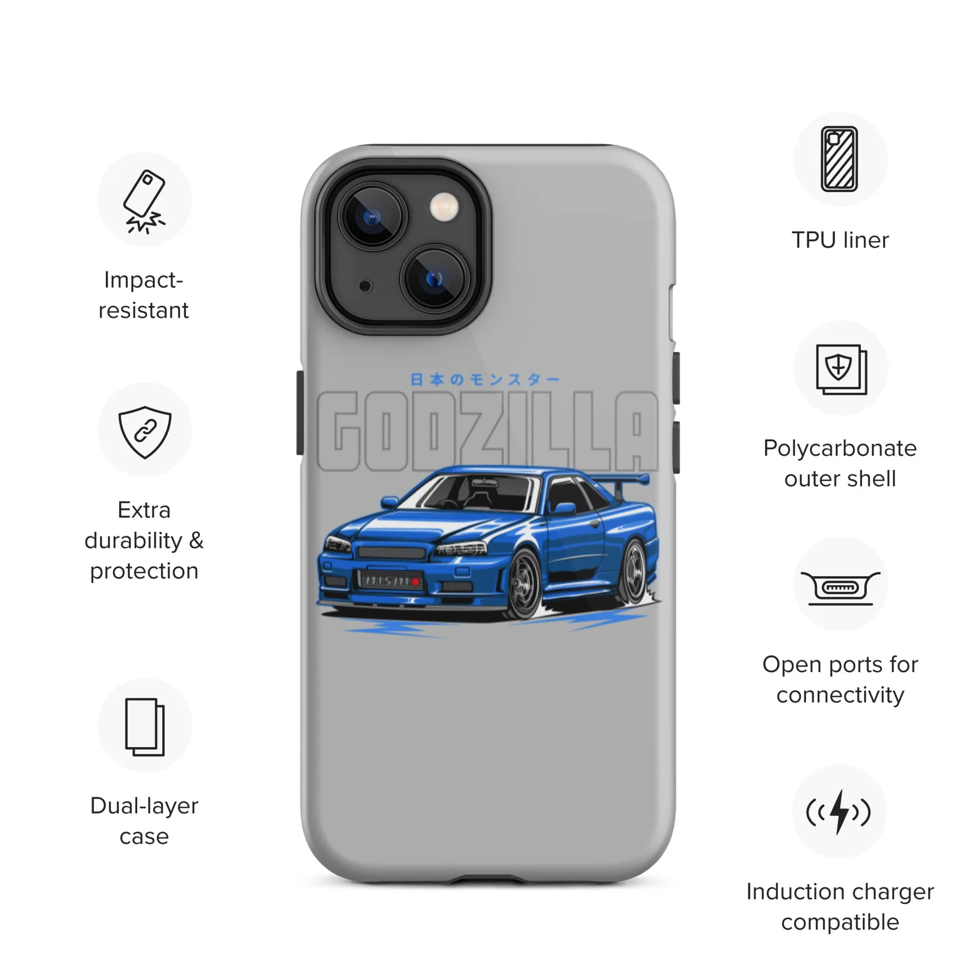 R34 Godzilla Premium Car Culture iPhone Case