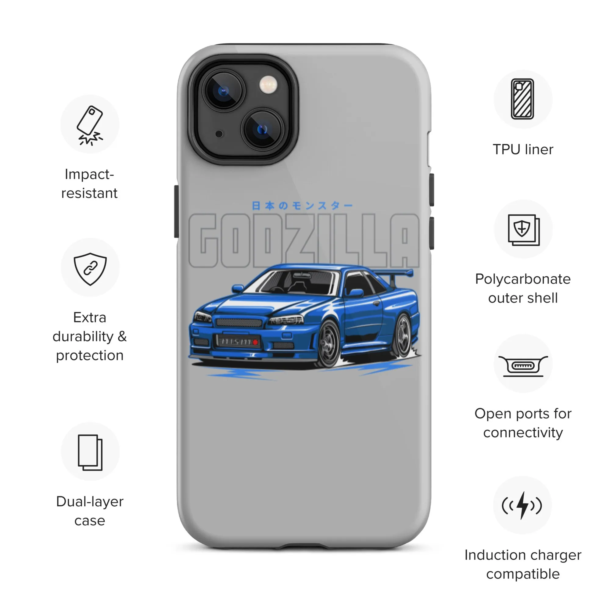 R34 Godzilla Premium Car Culture iPhone Case