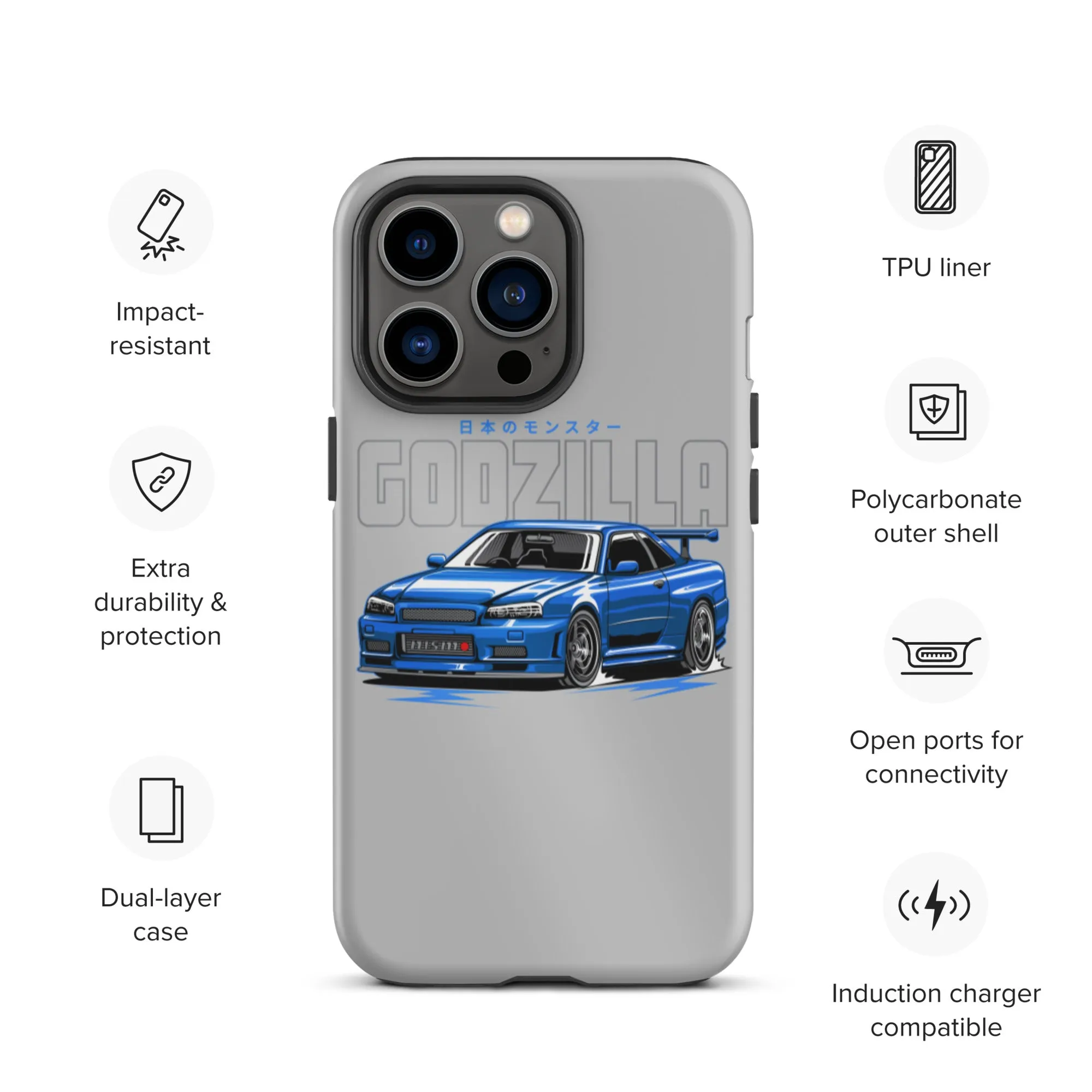 R34 Godzilla Premium Car Culture iPhone Case